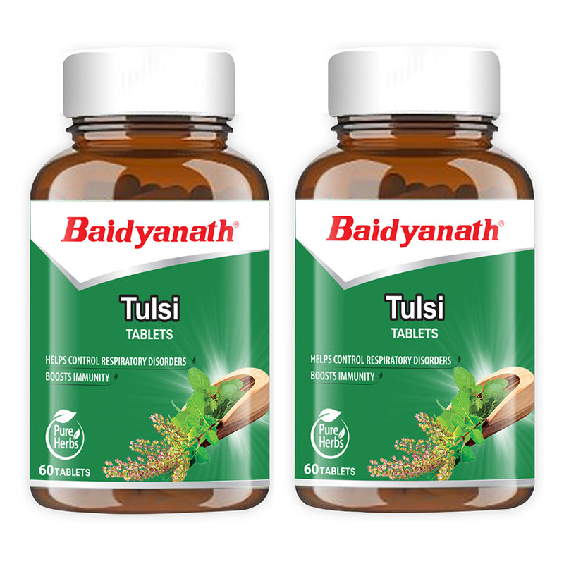 Baidyanath Tulsi Tablets – Pure Herbs (60 Tablets) Pack of 2