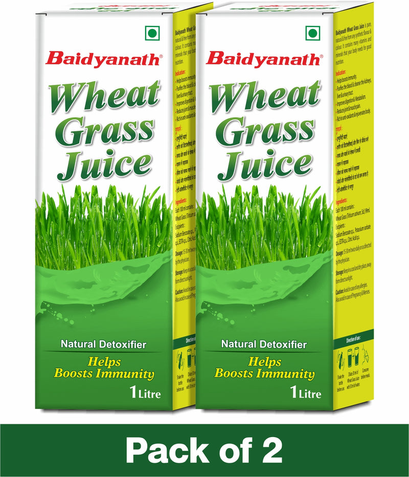 Baidyanath Wheatgrass Juice 1 L – Natural Detoxifier - Herbal Supplement to Help boost Immunity, Purifies blood Improves digestion & metabolism