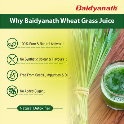 Baidyanath Wheatgrass Juice 1 L – Natural Detoxifier - Herbal Supplement to Help boost Immunity, Purifies blood Improves digestion & metabolism