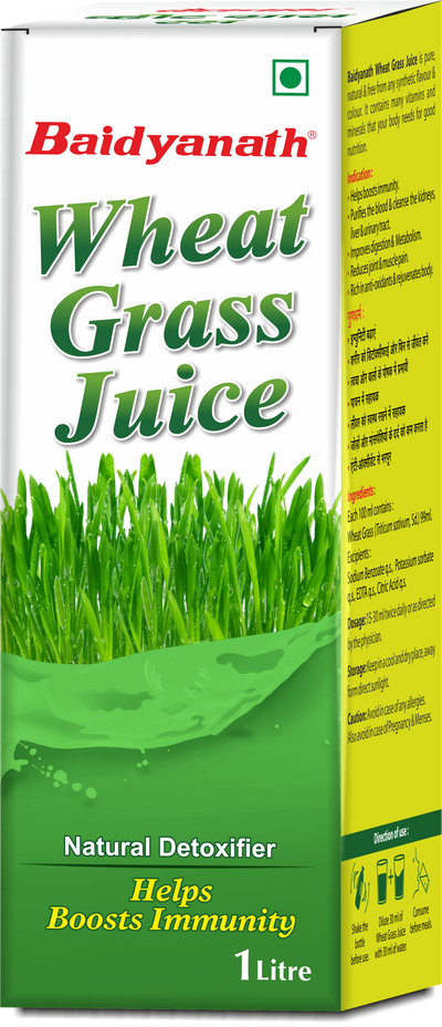 Baidyanath Wheatgrass Juice 1 L – Natural Detoxifier - Herbal Supplement to Help boost Immunity, Purifies blood Improves digestion & metabolism